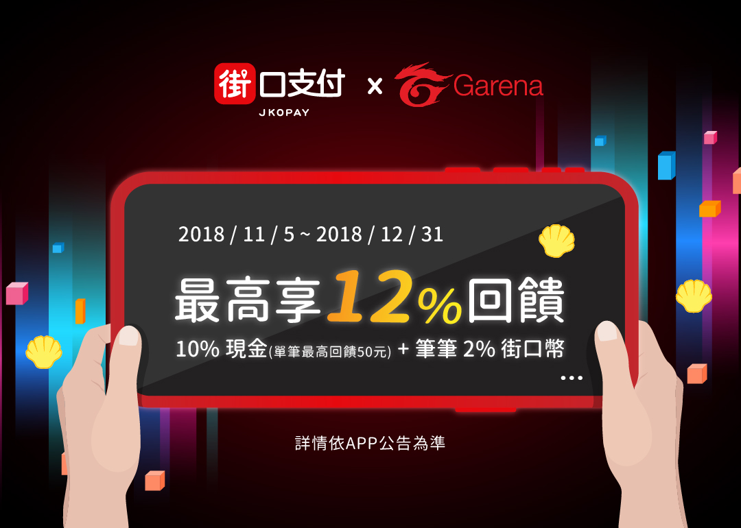 Garena 最高享12%回饋 